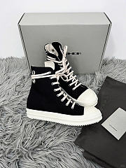 Rick Owens Ramones High Black Canvas Shoes - 4