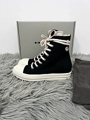 Rick Owens Ramones High Black Canvas Shoes - 2