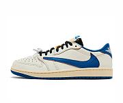 Air Jordan 1 Retro Low OG SP Fragment x Travis Scott Sail Military Blue DM7866-104 - 1