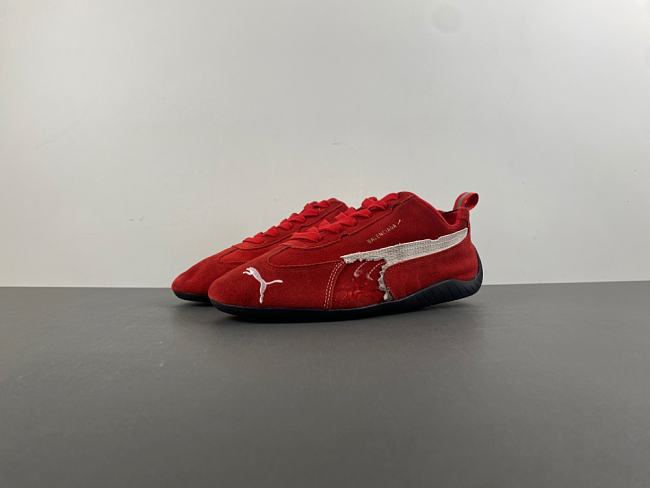 Balenciaga x Puma Speedcat Suede Distressed Red White 847146 WSDSD 6910 - 1