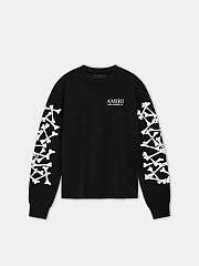 AMIRI BONES STACKED LONG SLEEVE TEE BLACK - 5
