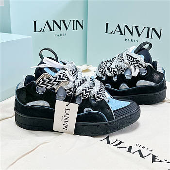 Lanvin Curb Lace-up Sneakers Black Blue