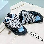 Lanvin Curb Lace-up Sneakers Black Blue - 6