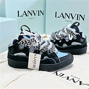 Lanvin Curb Lace-up Sneakers Black Blue - 4
