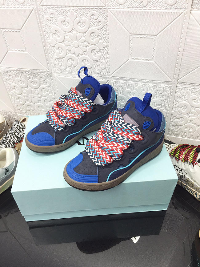 Lanvin Curb Lace-up Sneakers Blue - 1