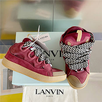 Lanvin Curb Lace-up Sneakers Burgundy