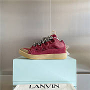 Lanvin Curb Lace-up Sneakers Burgundy - 5