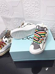 Lanvin Curb Lace-up Sneakers Grey White - 5
