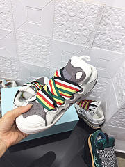 Lanvin Curb Lace-up Sneakers Grey White - 4