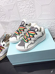 Lanvin Curb Lace-up Sneakers Grey White - 3