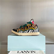 Lanvin Curb Lace-up Sneakers Leopard Print Panelled - 6