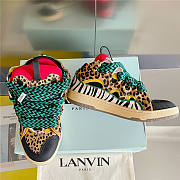 Lanvin Curb Lace-up Sneakers Leopard Print Panelled - 4