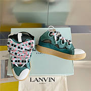 Lanvin Curb Lace-up Sneakers Pink Green - 4