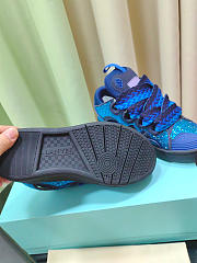 Lanvin Curb Lace-up Sneakers Rhinestone Blue - 6