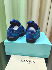Lanvin Curb Lace-up Sneakers Rhinestone Blue - 3