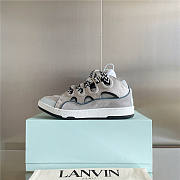 Lanvin Curb Lace-up Sneakers White Grey - 6