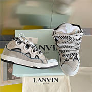 Lanvin Curb Lace-up Sneakers White Grey - 3