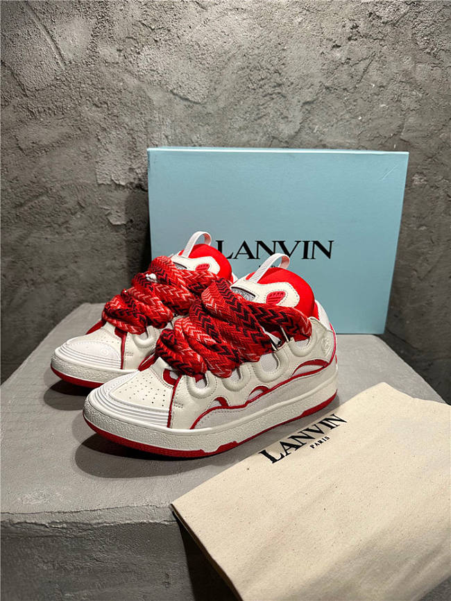 Lanvin Curb Sneaker White Red - 1