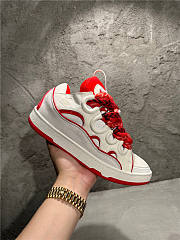 Lanvin Curb Sneaker White Red - 5