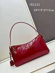 Prada Aimée Patent Leather Red Bag Size 34x19x10cm - 1
