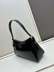 Prada Aimée Patent Leather Black Bag Size 34x19x10cm - 5
