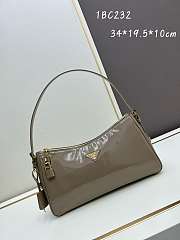 Prada Aimée Patent Leather Brown Bag Size 34x19x10cm - 5