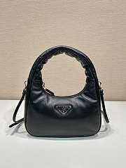 Prada Soft Mini Leather Tote Bag Black Size 21x12x6cm - 4