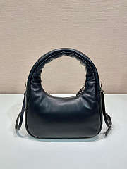Prada Soft Mini Leather Tote Bag Black Size 21x12x6cm - 3