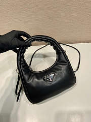 Prada Soft Mini Leather Tote Bag Black Size 21x12x6cm - 2