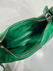 Prada Soft Mini Leather Tote Bag Green Size 21x12x6cm - 4