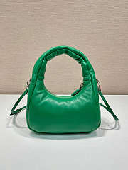 Prada Soft Mini Leather Tote Bag Green Size 21x12x6cm - 3