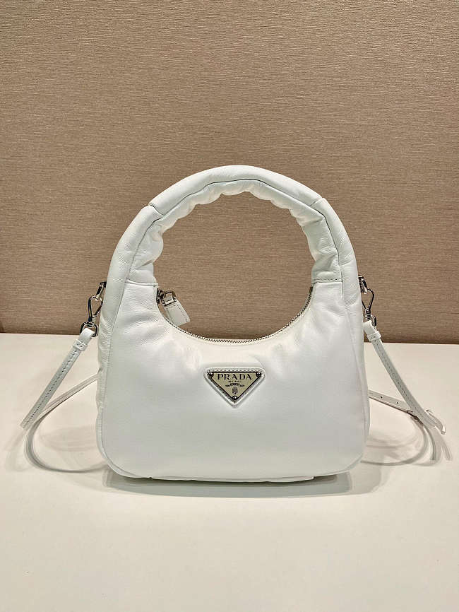 Prada Soft Mini Leather Tote Bag White Size 21x12x6cm - 1