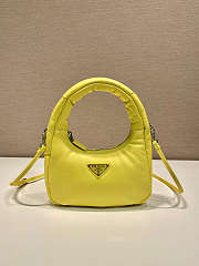 Prada Soft Mini Leather Tote Bag Yellow Size 21x12x6cm - 1