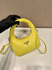 Prada Soft Mini Leather Tote Bag Yellow Size 21x12x6cm - 4
