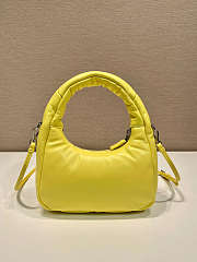 Prada Soft Mini Leather Tote Bag Yellow Size 21x12x6cm - 3
