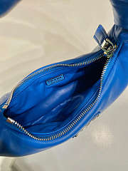 Prada Soft Mini Leather Tote Bag Blue Size 21x12x6cm - 4