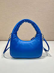 Prada Soft Mini Leather Tote Bag Blue Size 21x12x6cm - 3