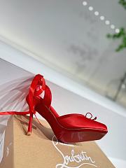 Christian Louboutin Cassia Lace Up Loubi Crepe Satin Red 10cm - 6