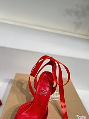 Christian Louboutin Cassia Lace Up Loubi Crepe Satin Red 10cm - 5
