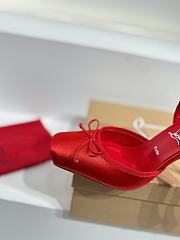 Christian Louboutin Cassia Lace Up Loubi Crepe Satin Red 10cm - 4