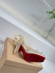 Christian Louboutin Cassia Lace Up Loubi Crepe Satin Beige 10cm - 6