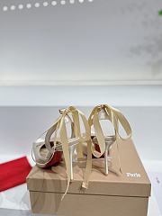 Christian Louboutin Cassia Lace Up Loubi Crepe Satin Beige 10cm - 4