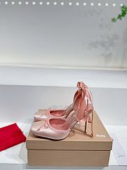 Christian Louboutin Cassia Lace Up Loubi Crepe Satin Pink 10cm - 2