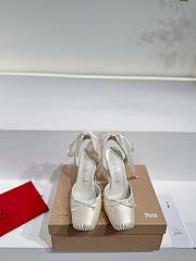 Christian Louboutin Cassia Lace Up Loubi Crepe Satin White 10cm - 6