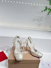 Christian Louboutin Cassia Lace Up Loubi Crepe Satin White 10cm - 5