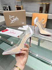 Christian Louboutin Follies Strass Heels White 10cm - 6