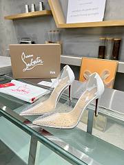 Christian Louboutin Follies Strass Heels White 10cm - 3