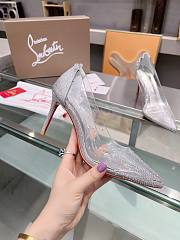 Christian Louboutin Follies Strass Heels Silver 10cm - 6
