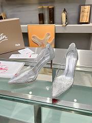 Christian Louboutin Follies Strass Heels Silver 10cm - 5