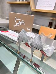 Christian Louboutin Follies Strass Heels Silver 10cm - 2